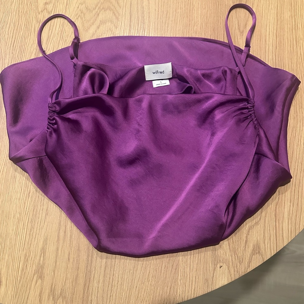 Aritzia Wilfred Purple Satin Top
